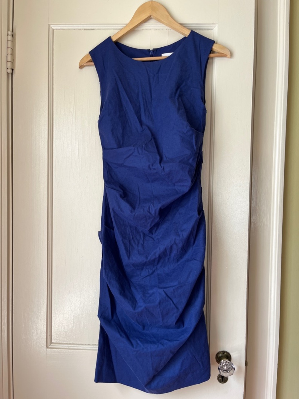 Nicole Miller Sleeveless Royal Blue Midi Sheath Dress